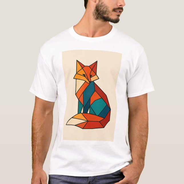 T-shirt à tendance fox géométrique (Devant)