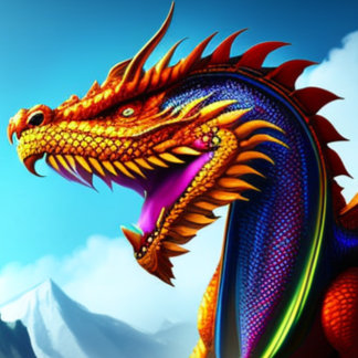 T-shirt à tête de dragon magique