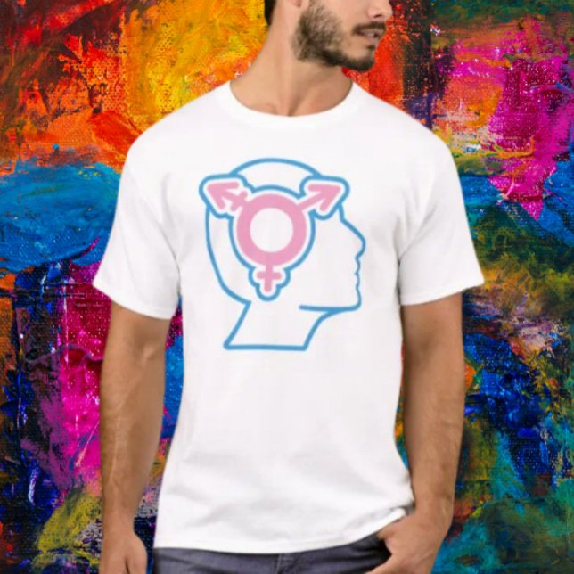 T-shirt à tête de symbole de fierté trans (Créateur téléchargé)