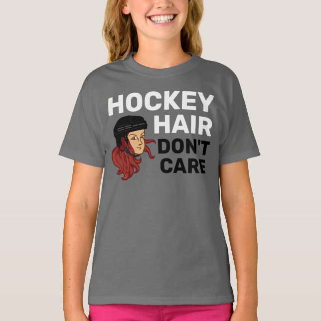 T-shirt à tête rouge pour les filles de hockey (Devant)