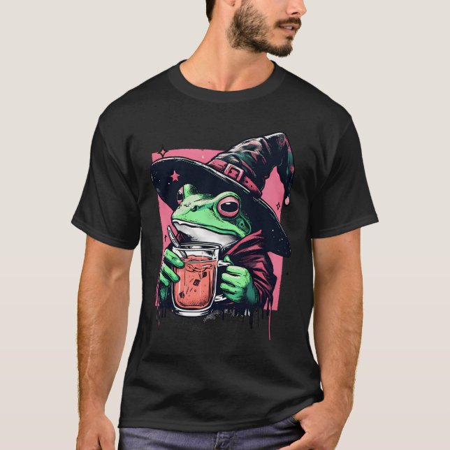 T-shirt à thé à la grenouille rétro (Devant)