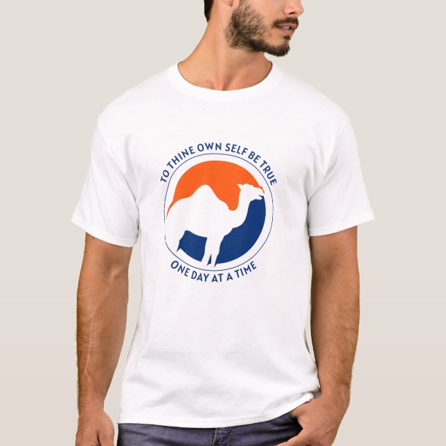 T-shirt À toi-même être vrai Chemise - Bleu/Orange (Devant)