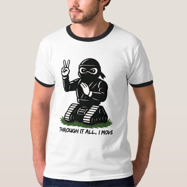 T-SHIRT À TRAVERS TOUT, JE BOUGE (Devant)