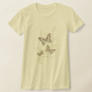 T-shirt à trois papillons avec encre graphique