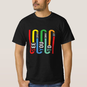 T-Shirt à typographie arc-en-ciel rétro, tee-shirt