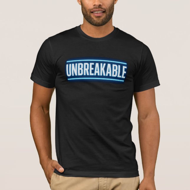 T-Shirt à typographie de lueur bleue INCASSABLE (Devant)