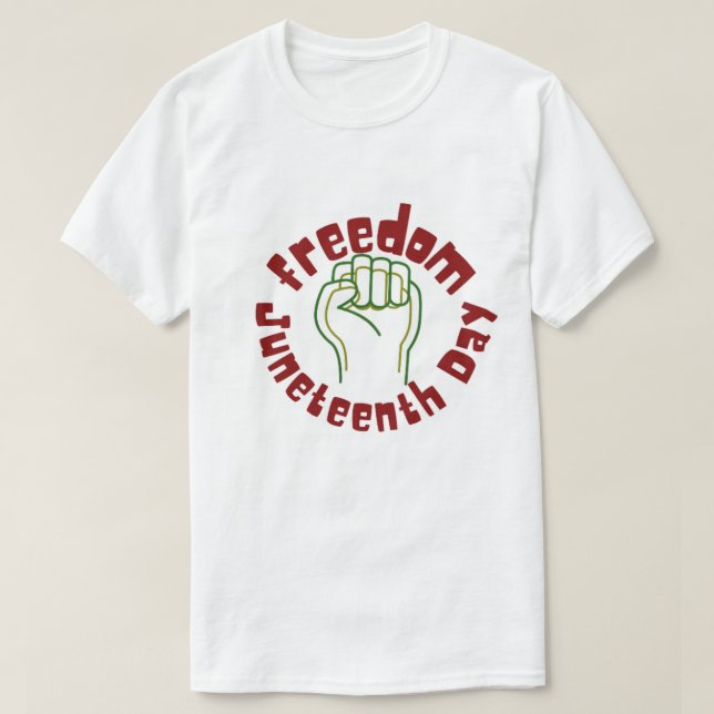 T-shirt à typographie graphique Juneteenth Freedom (Design devant)