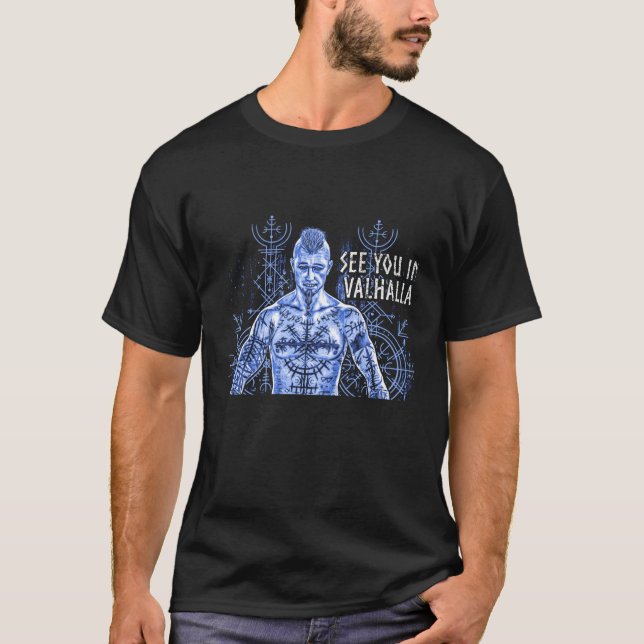 T-shirt À Valhalla Norse Mythologie Viking Warri (Devant)