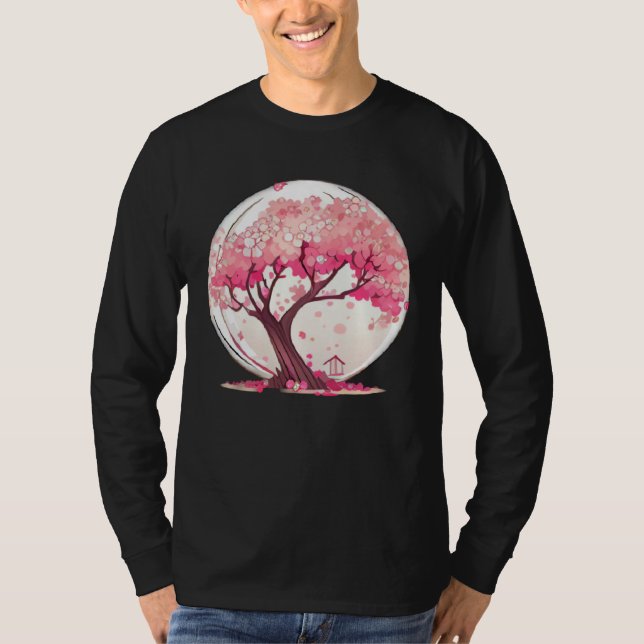 T-shirt A Vibrant and Inspiring Cherry Blossom Sphere Tree (Devant)