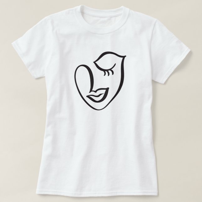 T-Shirt à Visage Calligraphié (Design devant)