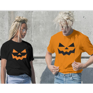T-shirt à visage Jack-O-Lantern Halloween Unisex