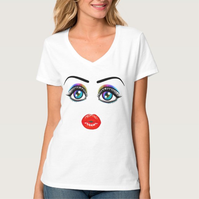 T-shirt à visage mignon (Devant)