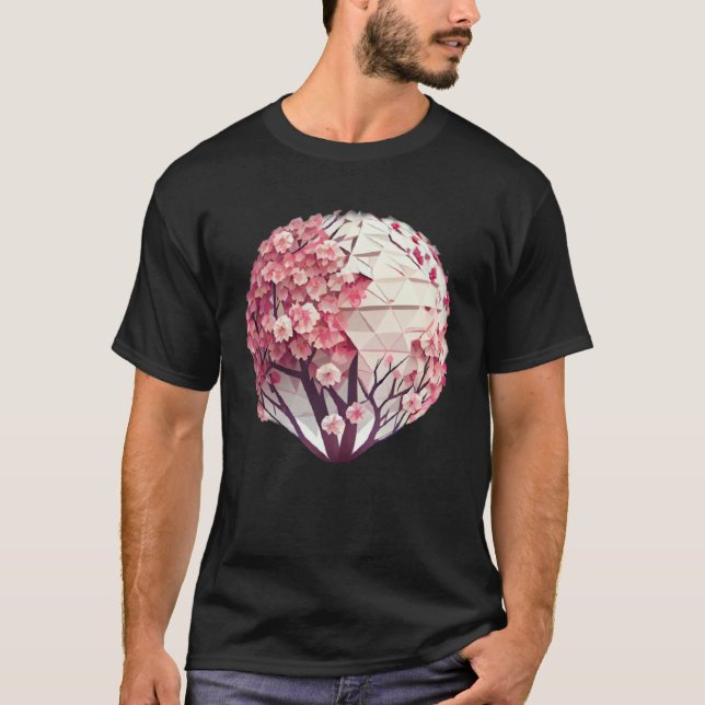 T-shirt A Work of with a Cherry Blossom Sphere Tree of Lif (Devant)