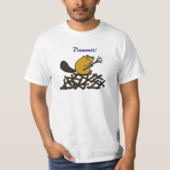 T-shirt AA de castor chemise drôle mince (Devant)