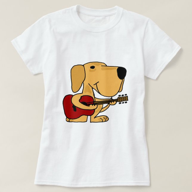 T-shirt AA labrador retriever jaune mignon jouant la (Design devant)