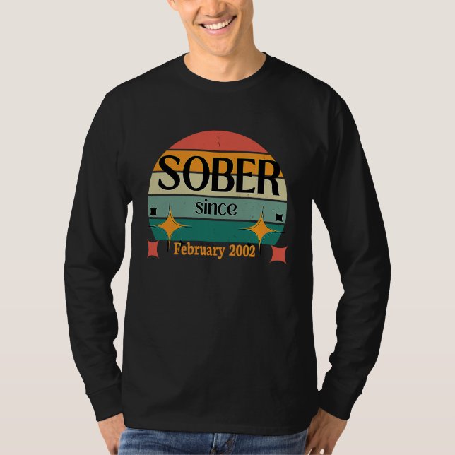 T-shirt AA NA Celebrate Sobriety Since February 2002 Sober (Devant)