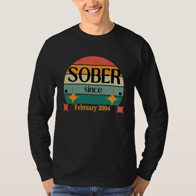 T-shirt AA NA Celebrate Sobriety Since February 2004 Sober (Devant)