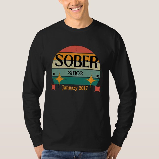 T-shirt AA NA Celebrate Sobriety Since January 2017 Sober  (Devant)