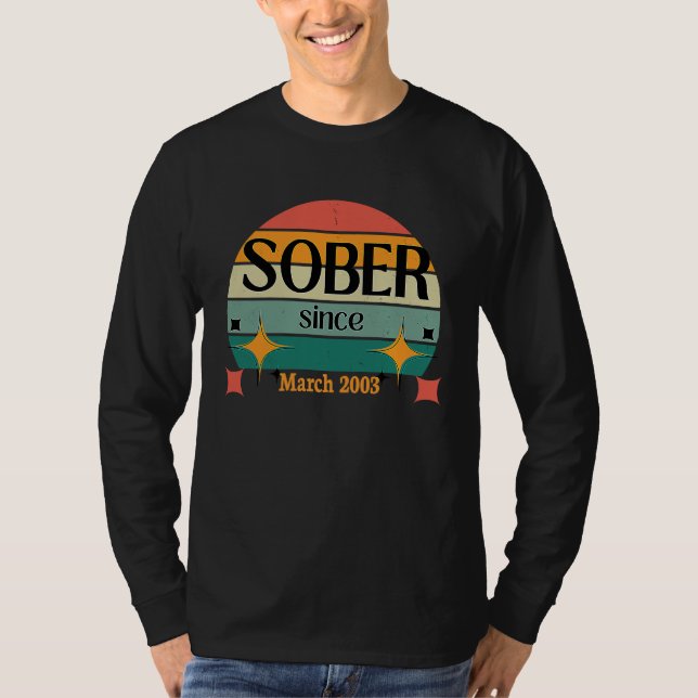 T-shirt AA NA Celebrate Sobriety Since March2003 Sober Sol (Devant)
