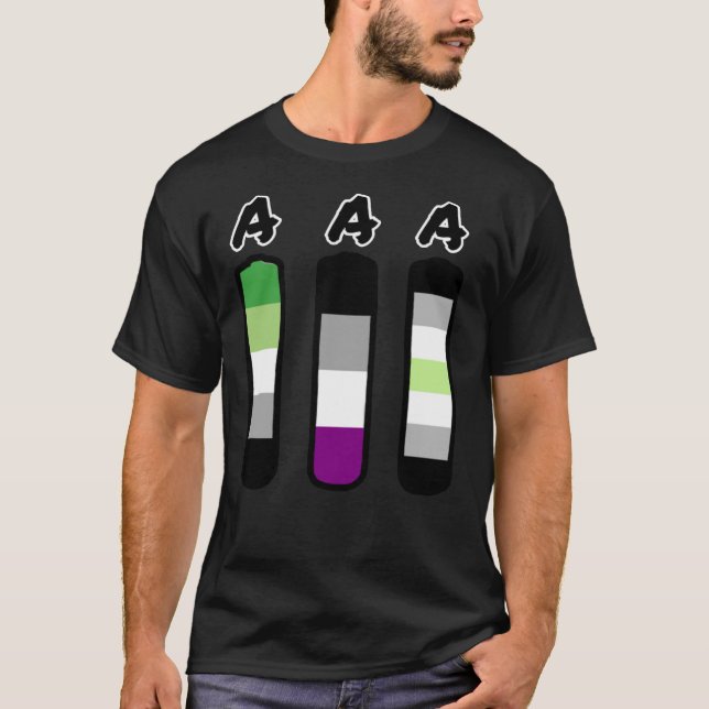 T-shirt AAA aromatique asexuel accumulateurs agender Class (Devant)