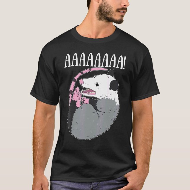 T-shirt Aaaaa Criant Possum Mème Trash Dead Opossum (Devant)