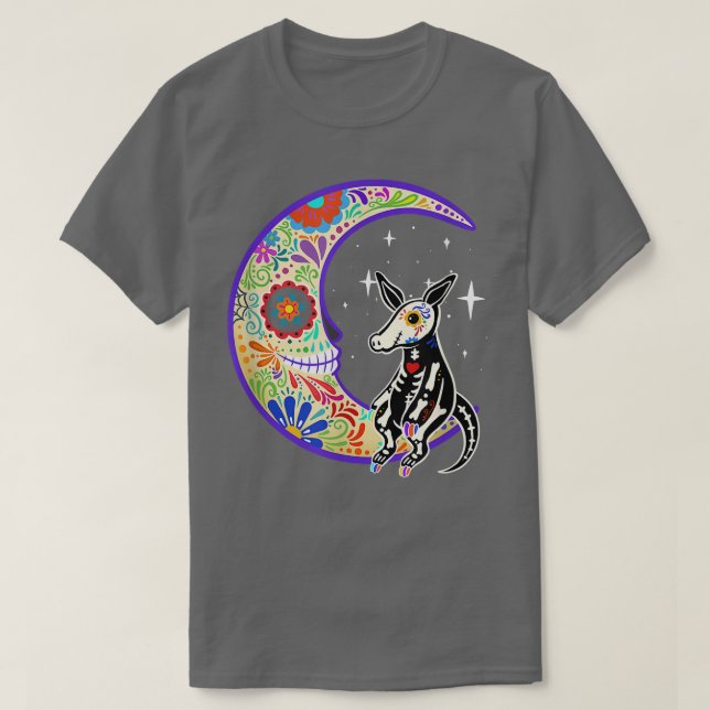T-shirt Aardvark Dia de Los Muertos Skeleton  (Design devant)
