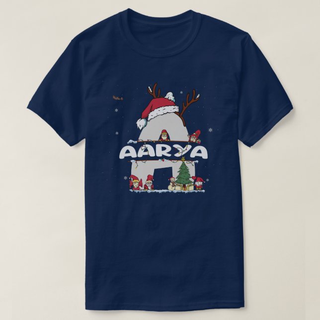 T-shirt Aarya Noël Aarya Nom pour un Xmas drôle  (Design devant)