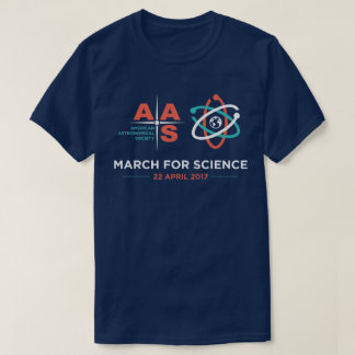 T-shirt Aas + Mars pour la Science ; Bleu marine
