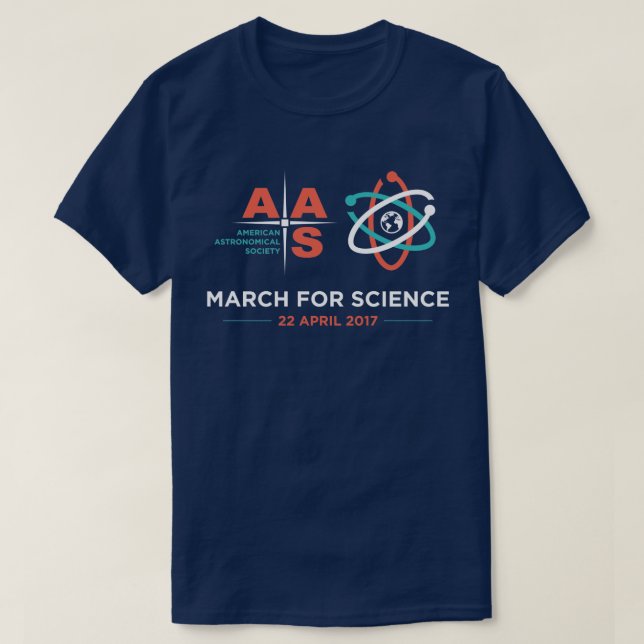 T-shirt Aas + Mars pour la Science ; Bleu marine (Design devant)