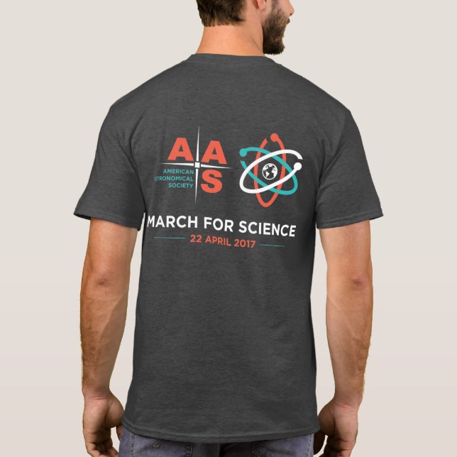 T-shirt Aas + Mars pour la Science ; Renversez, gris de (Dos)