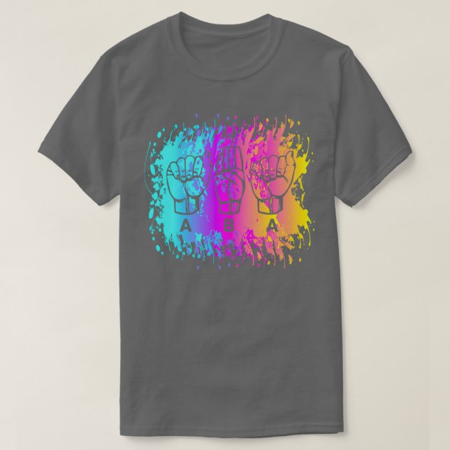 T-shirt aba asl paint splatter (Design devant)