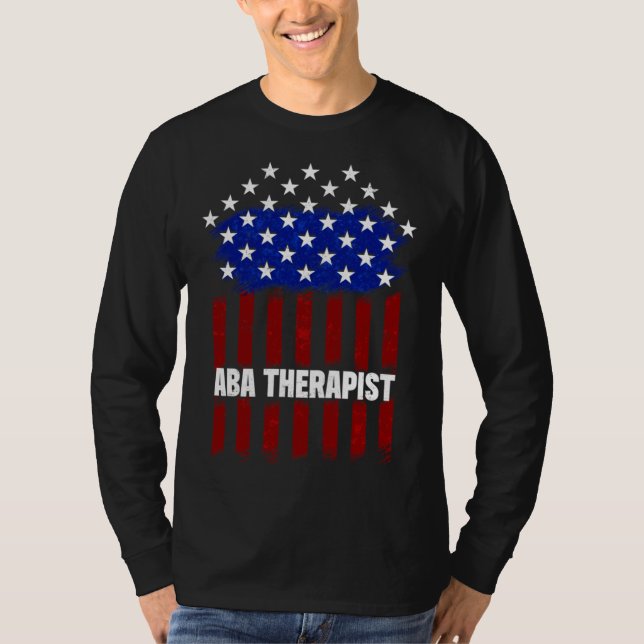 T-shirt Aba Thérapiste Nous Drapeau Comportement Analyste  (Devant)