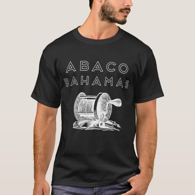 T-shirt Abaco Iles Bahamas Hors-Bord Pêche Vacances Donc (Devant)