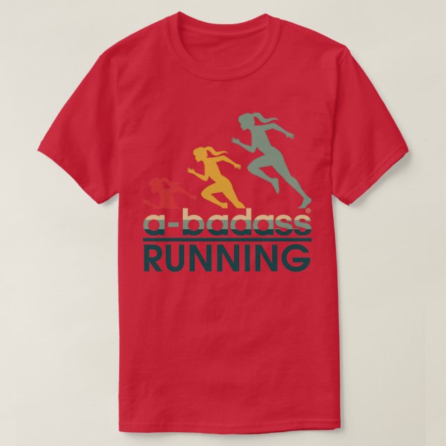 T-shirt abadass Running vintage, badass Running vintage (Design devant)