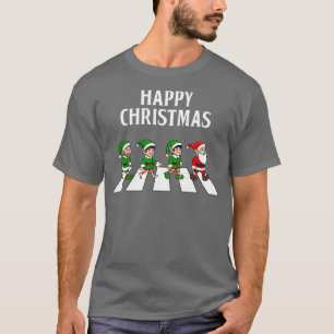 T-shirt Abbey Road Noël Père Noël et Elves