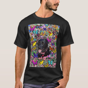 T-shirt Abby dans les papillons - chien noir de