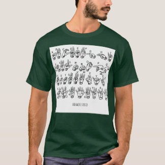 T-shirt ABC Alphabet American Sign Language Finger Spell L