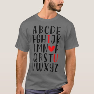 T-shirt ABC Alphabet I Love You English Enseignant Valenti