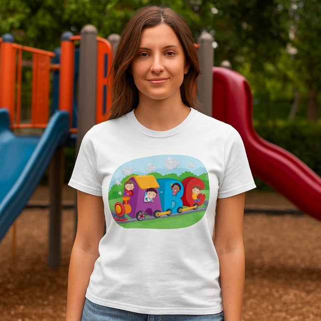 T-shirt ABC Alphabet Train avec enfants amusant éducatif (Créateur téléchargé)