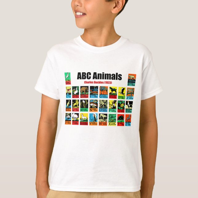 T-shirt ABC Animals, Charles Buckles (1923) (Devant)
