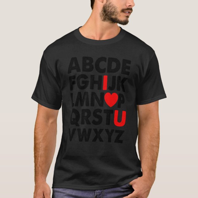 T-shirt ABC Chalk Alphabet I Love You English Teacher Vale (Devant)