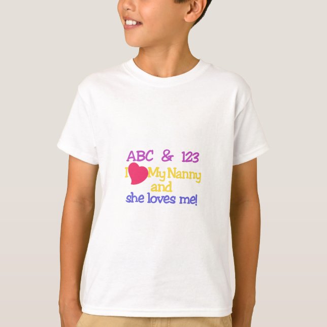 T-shirt ABC et 123 I ma bonne d'enfants et elle m'aime ! (Devant)