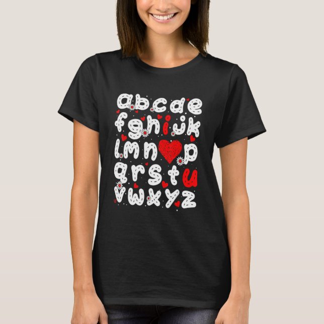 T-shirt ABC I Love You Alphabet Funny Valentine's Day Ente (Devant)