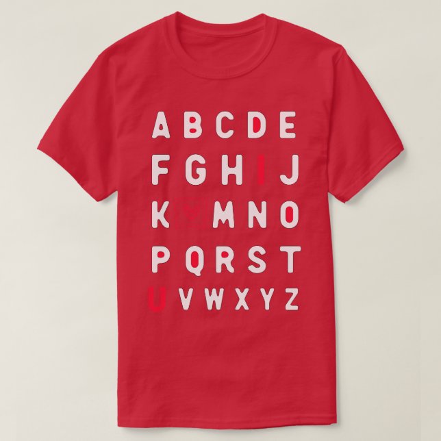 T-shirt ABCD Je t'aime (Design devant)