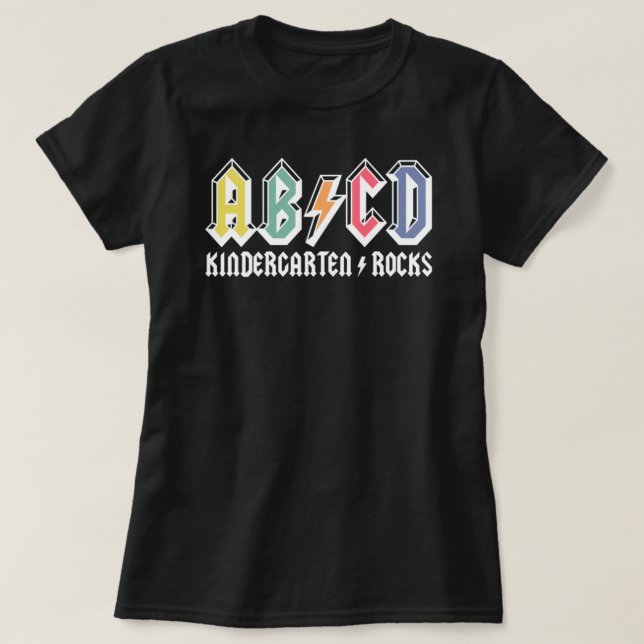 T-shirt Abcd Kindergarten Rocks (Design devant)