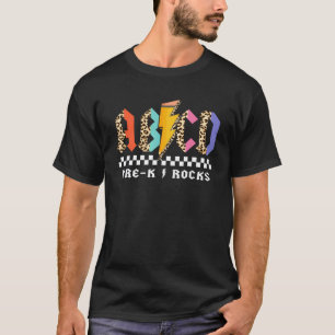 T-shirt ABCD Pré-Maternelle Rocks Crayon Éclair Léopard Él