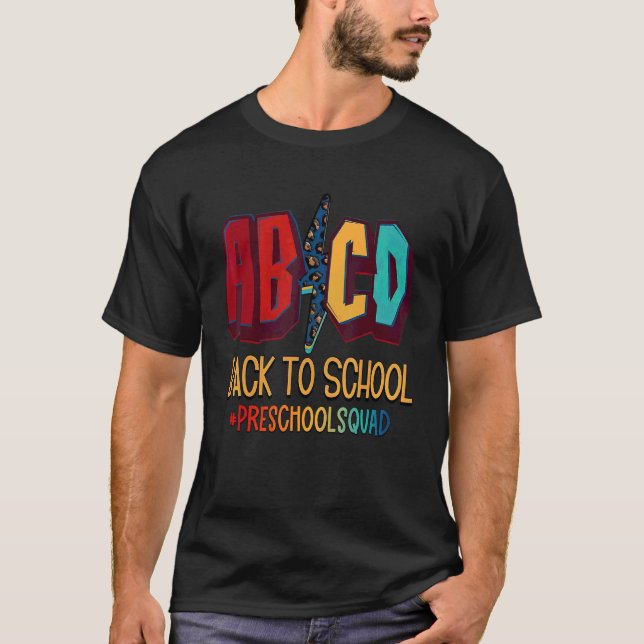 T-shirt Abcd Retour à l'école Enseignant de maternelle (Devant)