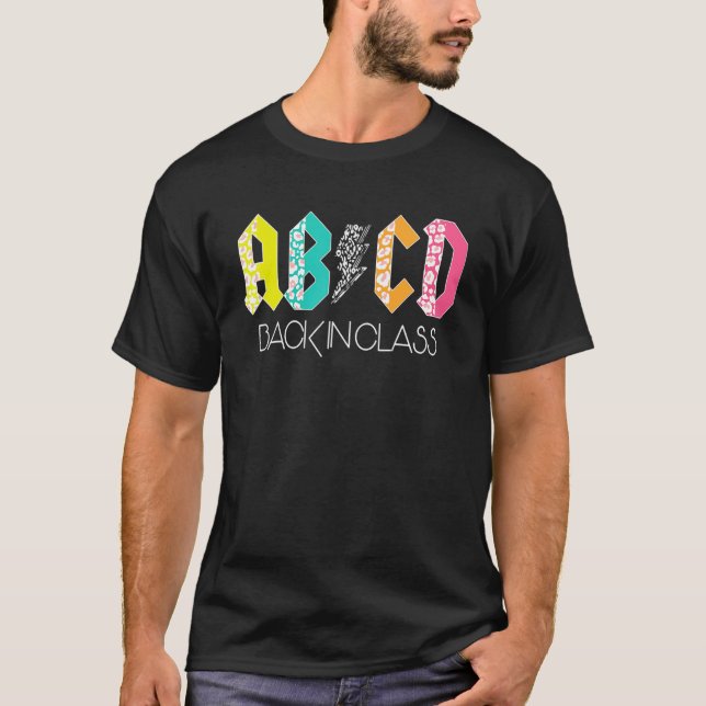 T-shirt Abcd Retour En Classe Leopard Retour À L'École 1 (Devant)