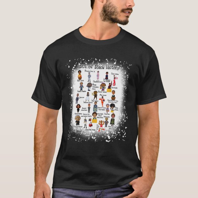 T-shirt Abcs Blanches De Noir Histoire Mois Fierté Femmes  (Devant)