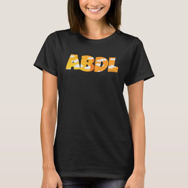 T-shirt ABDL AB DL Texte Adulte Bébé Louveur de couche (Devant)